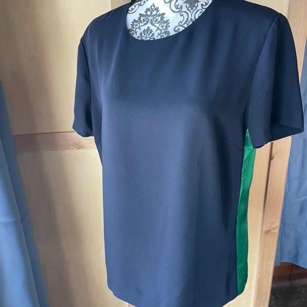Ralph Lauren Navy and Green Blouse Size L